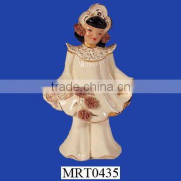 Custom home decor geisha ceramic figurine