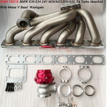 Mertop Race update 3.0mm thick B** T4/T3 Turbo Manifold E30 E34 24V M50/M52/S50/S52 with 44mm V band wastegate