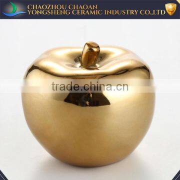 Wholesale golden ceramic apple modern home decor