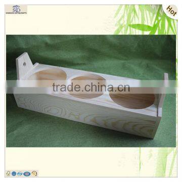 Decorative 3 Separated Base Support Stand Wooden Flower Pot
