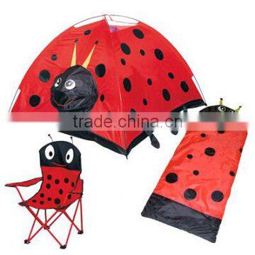 Lovely ladybird play tent with sleeping bag children kids camping play set
