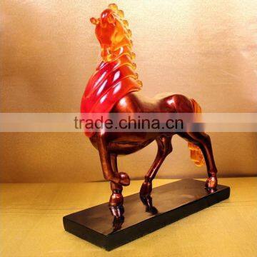 Amber Resin Style Decorative Rocking Horse Craft photo-3