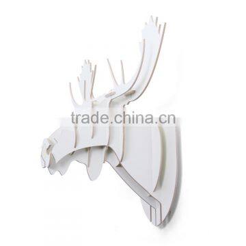 Indoor Wall Mounted Wooden Deer Head Decoration photo-3