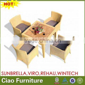 outside garden table set teak wood top table with arm chairs