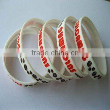 2C refilled logo in whole silicone wristband