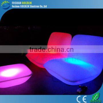 Wholesale Static or changing 16 color Outdoor Furniture LED Lighted One Seat Sofa