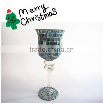 Christmas Decor Malachite Green Mosaic Tall Vase Handmade Elegant Flower Arrangements photo-3