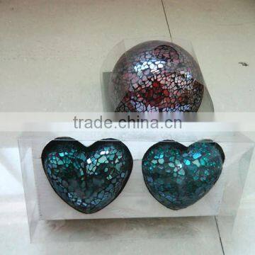 and Mosaic Glass Ball in Different Color Christmas Decor Hearts for Christmas Home Decoration
