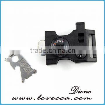 Paracord Bracelet Flint Fire Starter Whistle Compass Buckle With Bottle Opener Screwdriver photo-6