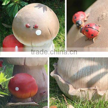 Artificial Ladybug Fairy Mushroom Statue for Garden Decor photo-3