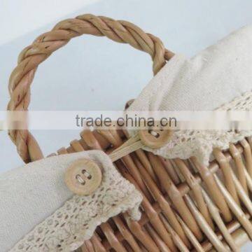 Food Safe Grade Woven Fruit Tray Wicker Rattan Bread Basket With Handle photo-5