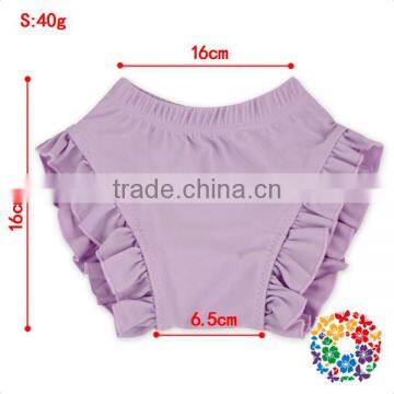 Baby Girls White Lace Ruffle Two Pieces Lavender Swimsuit With Hat photo-5