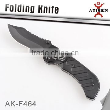 New Camping Pocket Knife Black coating Blade Aluminum Oxide Handle Tactical Hunting Folding Knives