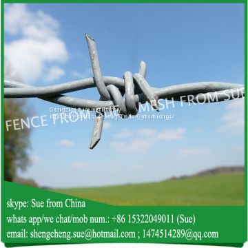 China factory 14x14gauge galvanized barbed wires for sale