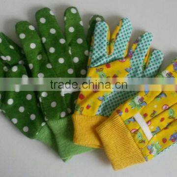 Kids Cotton Gardning Gloves With Mini PVC Dots Palm photo-2