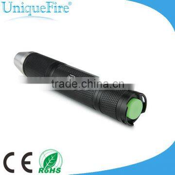 Unique Fire jade gem testing yellow light stainless steel torch led flashlight