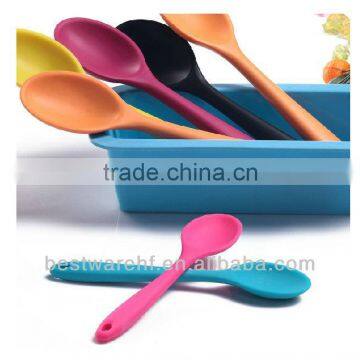 silicone spoon with stainless steel handle