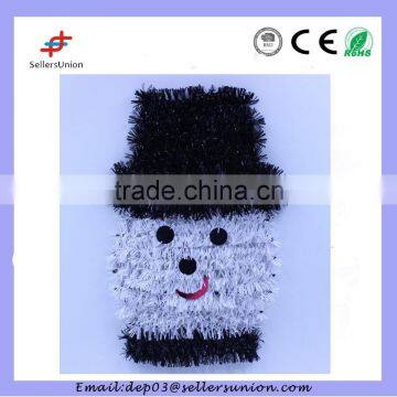 Christmas white and black snowman decorative