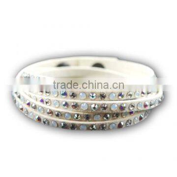 Beautifuly Bracelet with Gems, High Quality PU Bracelet with Crystal Gem Decoration