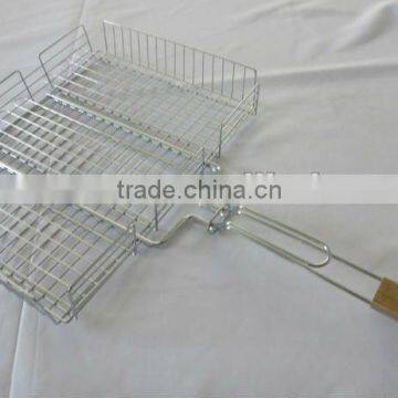 wooden handle grille double a barbecue