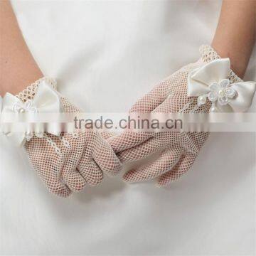 Royal Style Luury Flower Girls Party Gloves Waist Flowers Bow Decoration Childrens Little Girl Princess Manner Vintage Gloves photo-3