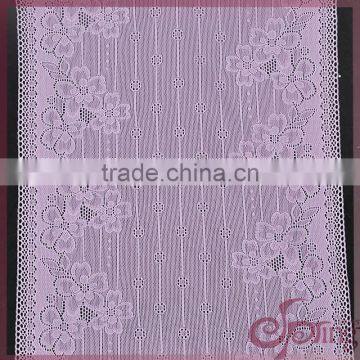 Purple floral design elegant stretch nylon lace trimming tricot fabric