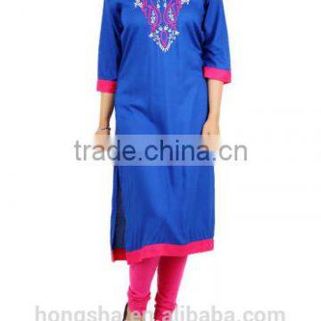 Fancy Long Kurta Embroidery Designs for Indian Women HSD2289 photo-2