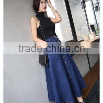 2017 New Fashion Ladies Long Denim Skirts Long Jeans Skirts photo-5