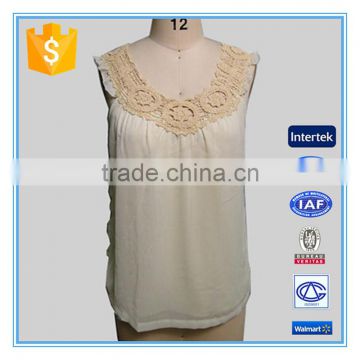 2016 Fashion Lace Sexy Women Chiffon Vest Top