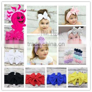 2016 New Design Fashion Kids Hair Accessories Baby Cotton Headband Girls Big Bow Hairband