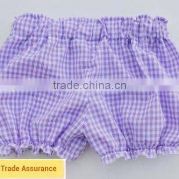 Baby bloomers wholesale baby icing shorts summer girls short plain purple gingham pants