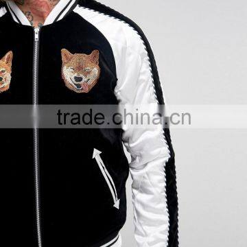 2017 Newest Arrival Black Customized Colors Size Material Men Plain Baseball Jacket photo-4