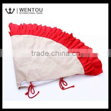 Wholesale Double Ruffles Burlap Christmas Tree Skirt photo-5