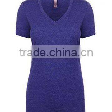 Next Level Apparel Ladies' Poly Cotton V-Neck Tee - Made From 65% Polyester and 35% Combed Cotton and Comes With Your Logo. photo-6