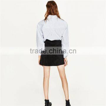 2017 OEM Spring Flowers-embroidered A Line Skirt With Metallic Details photo-3