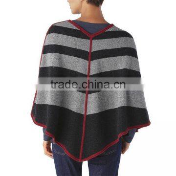 Custom Knit Sweater Women Pullover Poncho With Two Warm-Keeping Pockets photo-3