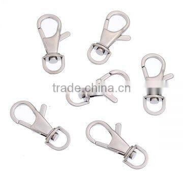 Oval Silver Tone Stainless Steel Lobster Swivel Clasps For Key Rings Chain
