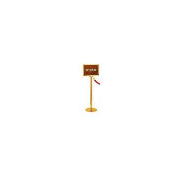CROWD CONTROL STANCHIONS WITH SIGN FRAME/ CEMENT FLAT BASE (NOT INCLUDING ROPE)