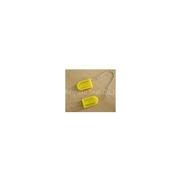 Yellow Low Carbon Steel Plastic Padlock Seals For Bags , Containers , Garments