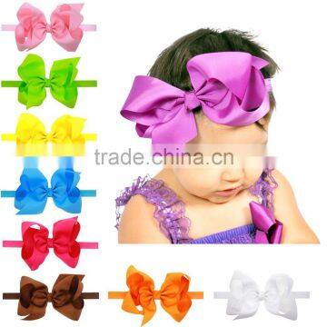 15*8cm large children Hair Bow Headband with baby baby hair 16 optional color of foreign trade