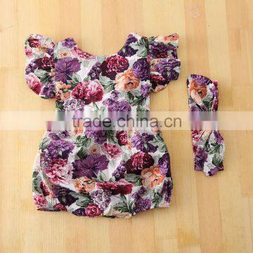 Floral harem romper children girls bodysuits wholesale bonds baby clothes M6071402