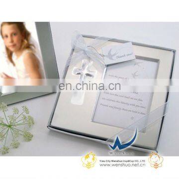 "Bless this Day" Cross Photo Frame Favor in Gift Box