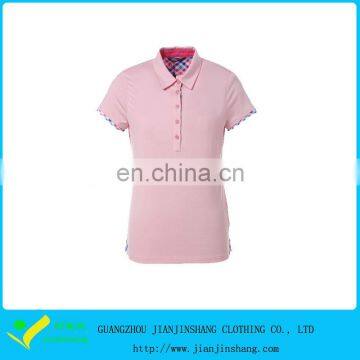 Amazing Pink Light Dri Fit Spandex Slim Fitted Ladies Polo Shirts Wholesale