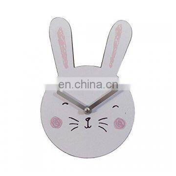 Cute Bunny Rabbit Shaped Wooden Clock Luxury Wall Clock