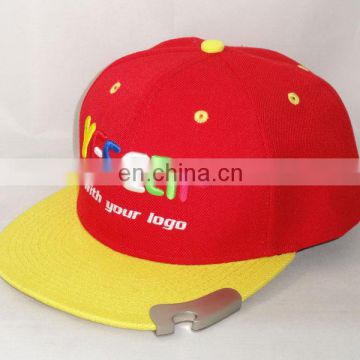 Opener sanpback cap 3D embroidery snapback cap custom sanpback cap for beer