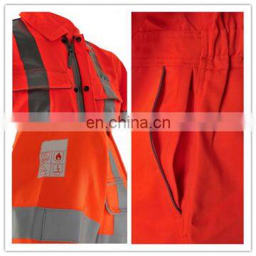 Coal Mine Workers Reflective Fire Retardant Working Cotton Blue Overalls