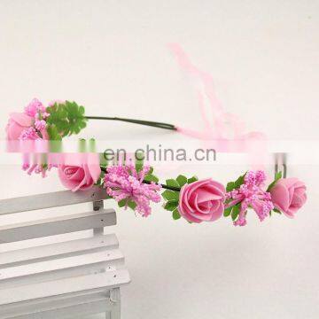 FG-0005 wholesale bridal wedding artificial wicker flower garland/ flower head wreath