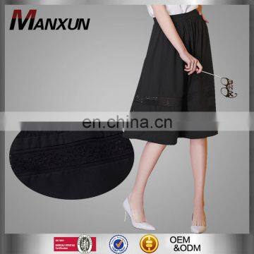 Summer fashion big pendulum umbrella midi skirt lace joint medium style black women dress