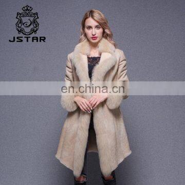 Lapel Waist For Women Double Face Leather Jacket Sheep Fur Coats Woman