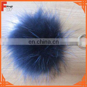 Low Price wholesale Raccoon Fur Pom Pom Keychain